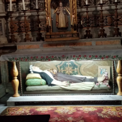 Santa Francesca Romana Church with the remains St. Francis of Rome in a glass coffin